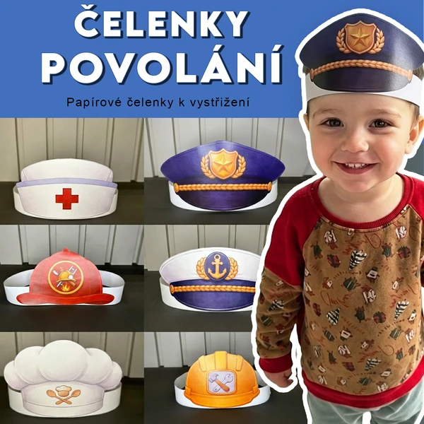 Čelenky s motivem povolání – sada 6 čelenek  1