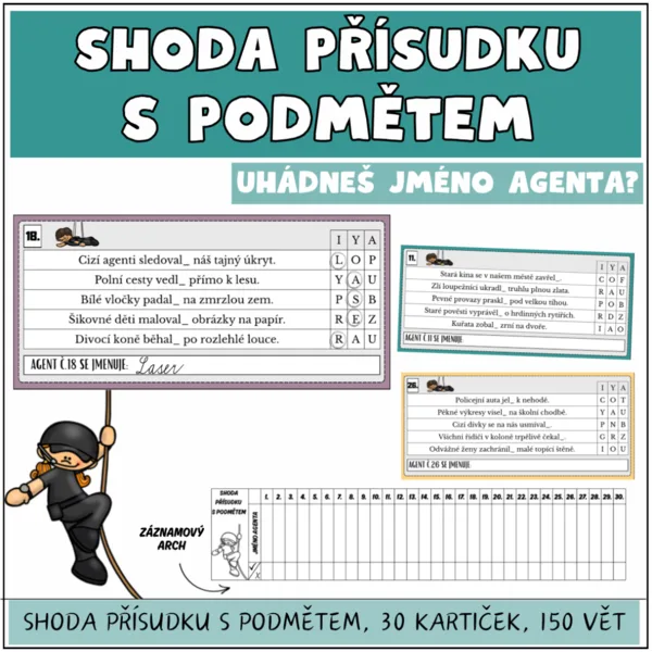 Shoda přísudku s podmětem - Uhádneš jméno agenta? 1