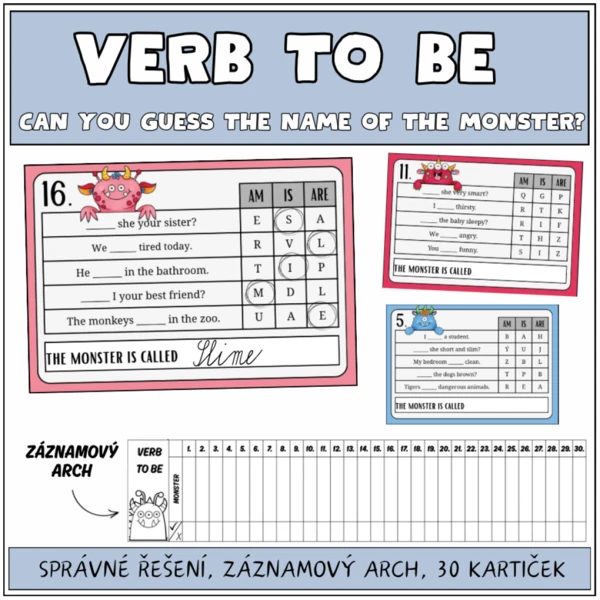 Verb be - Can you guess the name of the monster? 1