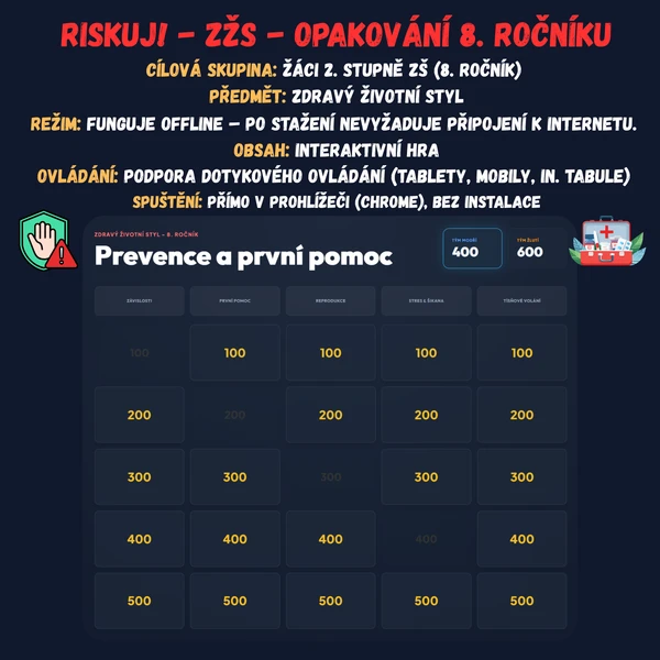 Riskuj! - Zdravý životní styl - Opakování 8. ročníku 1