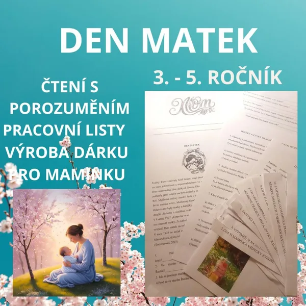 Den matek - čtení s porozuměním, pracovní listy, výroba dárku pro maminku, řešení 1