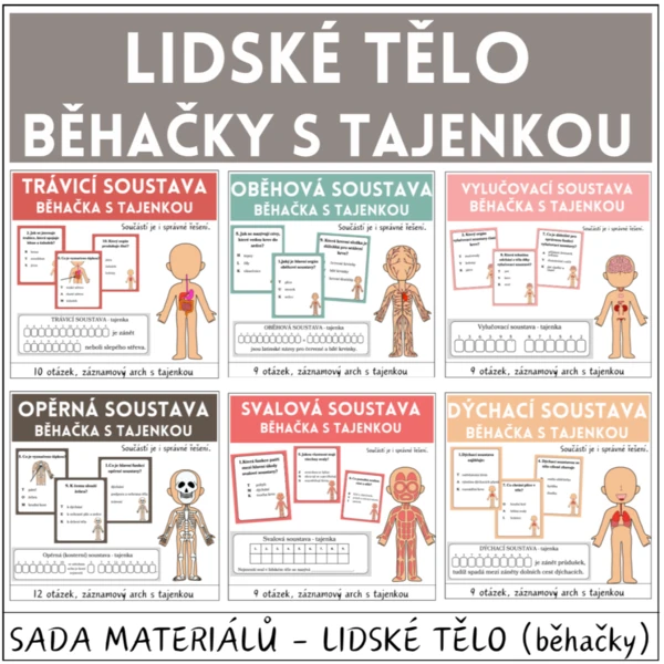 Lidské tělo - sada běhaček s tajenkou 1