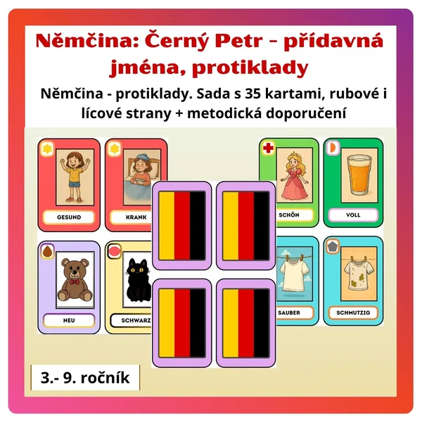 Němčina: Černý Petr - přídavná jména, protiklady 1
