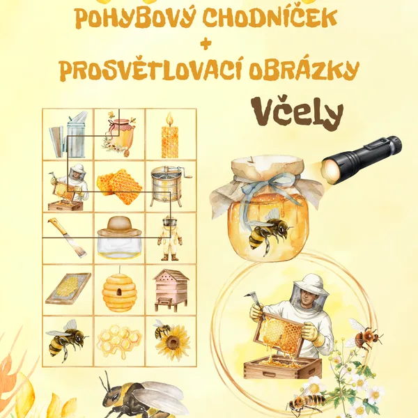 Včely - Pohybový chodníček + prosvětlovací obrázky 1