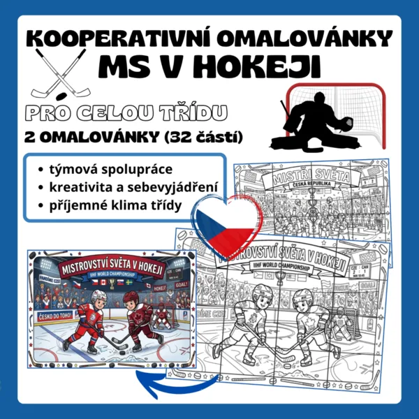 Kooperativní omalovánky - MS v hokeji 1