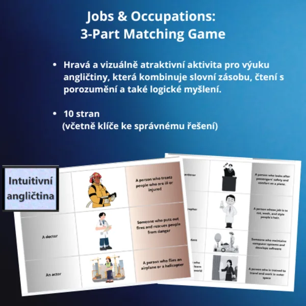 Jobs & Occupations: 3-Part Matching Game 1