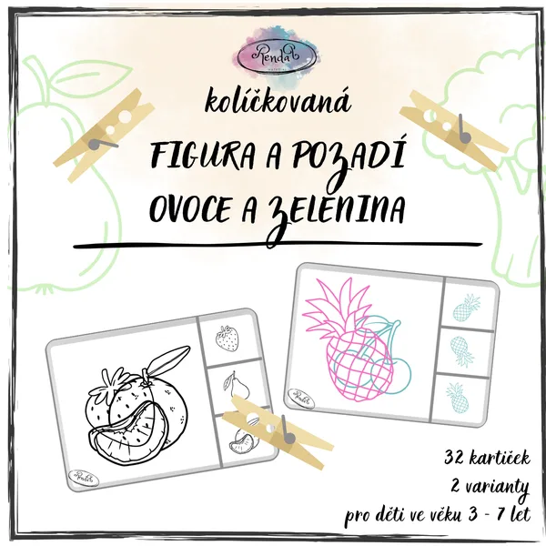 Kolíčkovaná - Figura a pozadí (Ovoce a zelenina) 1