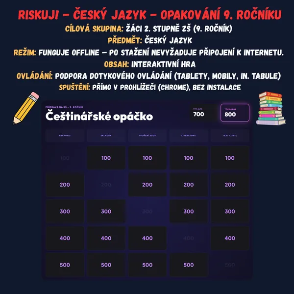 Riskuj! - Český jazyk - Opakování 9. ročníku 1