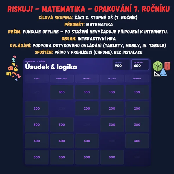 Riskuj! - Matematika - Opakování 7. ročníku 1