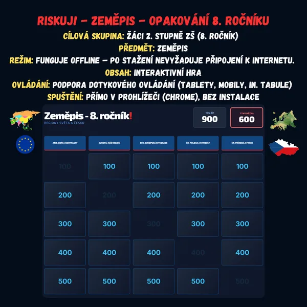 Riskuj! - Zeměpis - Opakování 8. ročníku 1