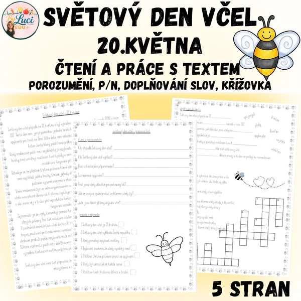 Světový den včel - čtení a práce s textem 1