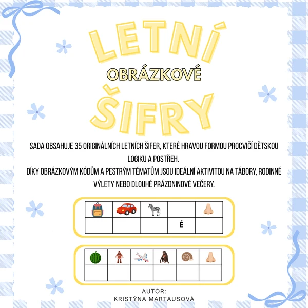 Letní obrázkové šifry - 35 šifer pro mladší školáky 1