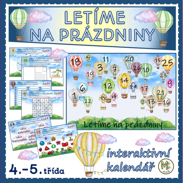 LETÍME NA PRÁZDNINY- interaktivní kalendář na červen - 4. - 5. třída 1