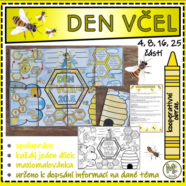 DEN VČEL - kooperativní obraz s dopisováním 1