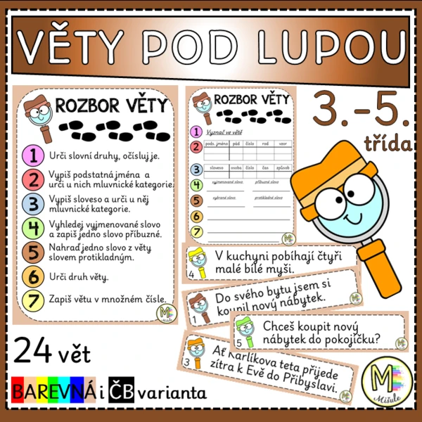 VĚTY POD LUPOU - rozbor vět pro 3.- 5. třídu 1