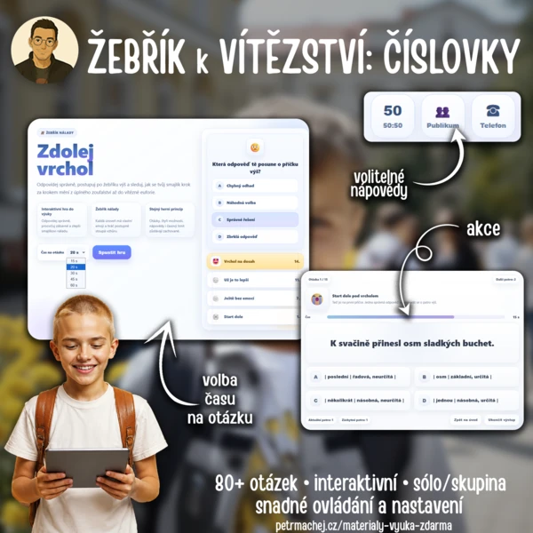ČÍSLOVKY: Žebřík k vítězství (interaktivní výukový materiál) 1
