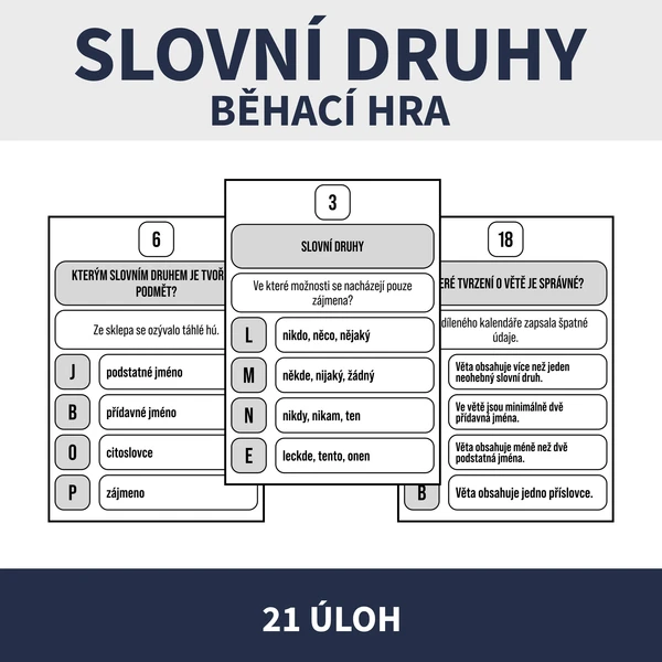 SLOVNÍ DRUHY - BĚHACÍ HRA 1