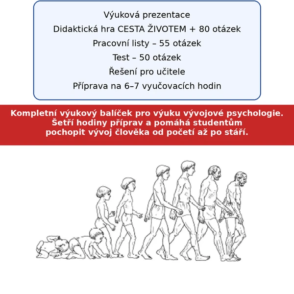 Vývojová psychologie: Ontogenetický vývoj jedince s didaktickou hrou a testy 1