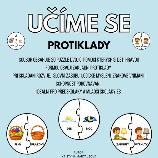 Protiklady – skládací puzzle pro děti 🧩 1