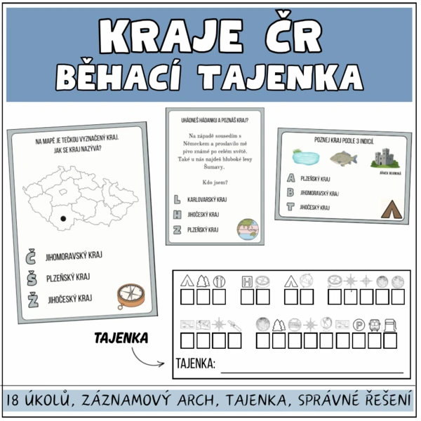 Kraje ČR - běhací tajenka 1