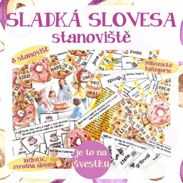 Sladká slovesa - opakování na stanovištích 1