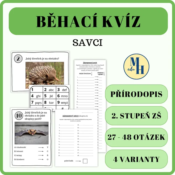 Běhací kvíz - savci 1