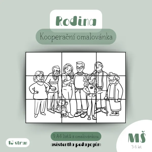 Rodina - Kooperační omalovánka 1
