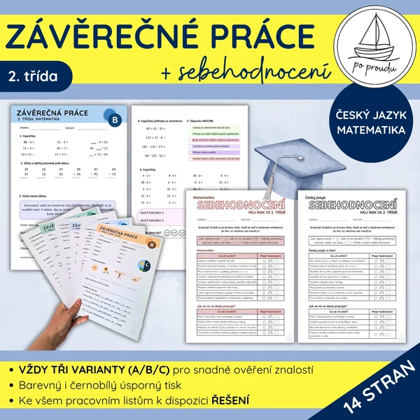 Závěrečné práce | ČJ, M + sebehodnocení pro 2. třídu 1