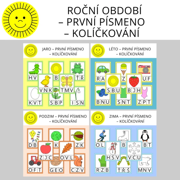 ROČNÍ OBDOBÍ - PRVNÍ PÍSMENO - KOLÍČKOVÁNÍ 1
