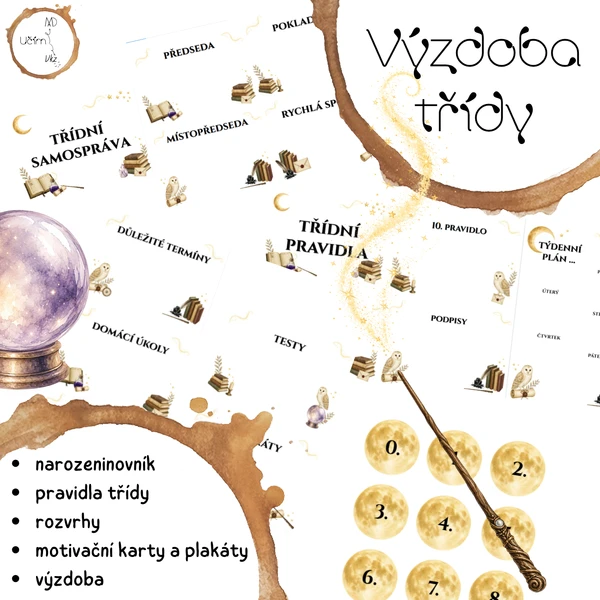 Kouzelnická třída (kompletní sada výzdoby a organizace) 1