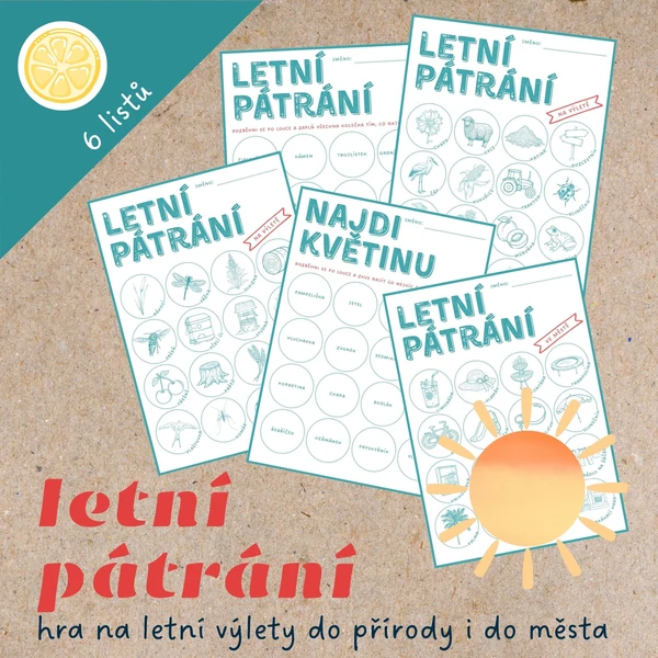 Letní pátrání (nebo bingo) na výlet 1