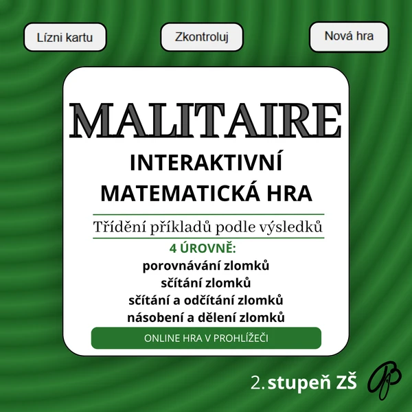 MALITAIRE - zlomky (digitální hra) 1