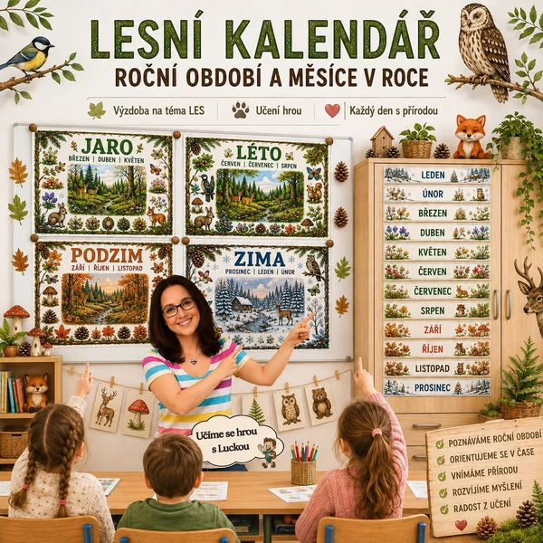 Plakáty - LES - KALENDÁŘ, MĚSÍCE, ROČNÍ OBDOBÍ 1
