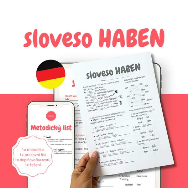 Sloveso HABEN: pracovní list a doplňovačka textu 1