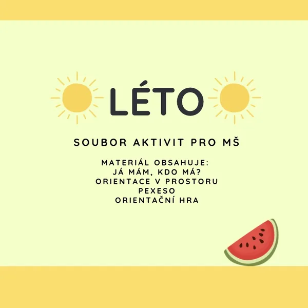 Léto- soubor aktivit pro MŠ 1