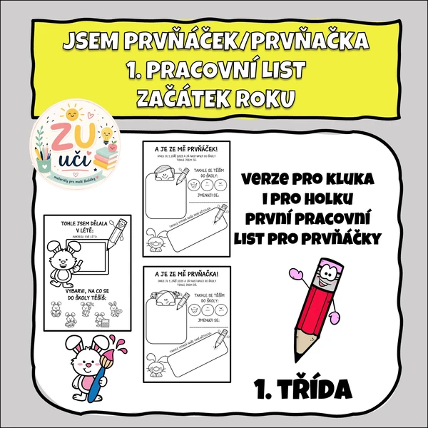 Pracovní list pro prvňáčka (září 2026) - JDU DO ŠKOLY! 1