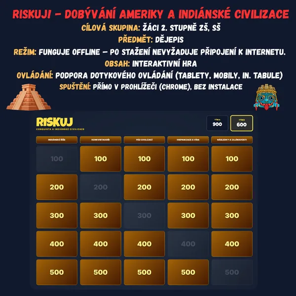 Riskuj! - Dobývání Ameriky a indiánské civilizace 1