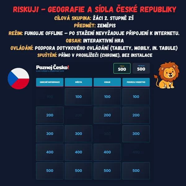 Riskuj! - Geografie a sídla České republiky 1