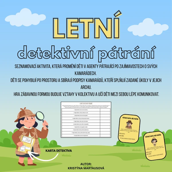 Letní detektivní pátrání - Hra pro stmelení kolektivu 1