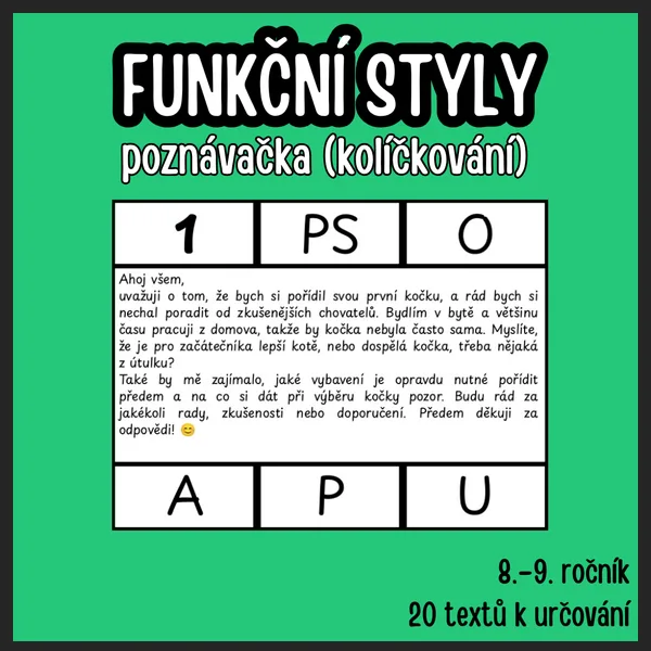 Funkční styly (kolíčkování) 1