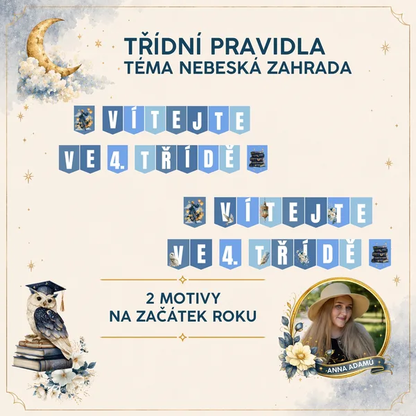 Třídní girlanda - nebeská zahrada  1