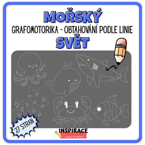 MOŘSKÝ SVĚT -🦈 grafomotorika 1