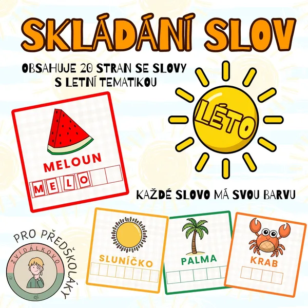 Léto - skládání slov 1