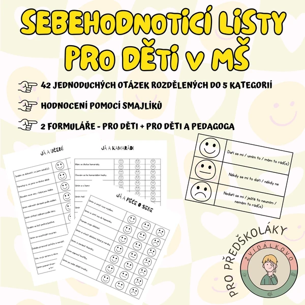Sebehodnoticí listy pro děti v MŠ 1