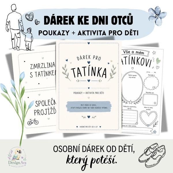 Dárek ke Dni otců – poukazy pro tatínka + aktivita „Vše o mém tatínkovi“ 1