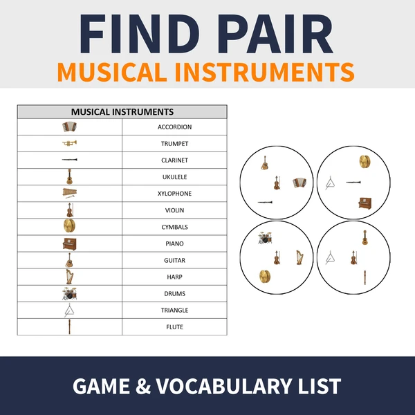 ENG - MUSICAL INSTRUMENTS (find pair, postřehovka) 1