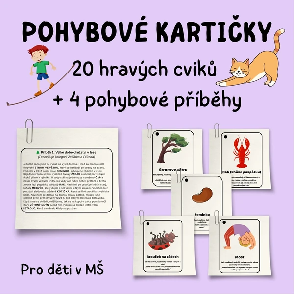 Hravé cvičení v MŠ: 20 pohybových karet a příběhy 1