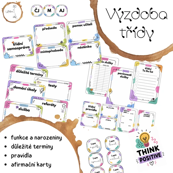 Výzdoba třídy - třída plná radosti (kompletní sada výzdoby a organizace) 1