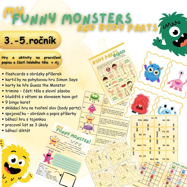 Body Parts – Monsters 👾 | Hry a aktivity pro 3.–5. třídu (AJ) 1
