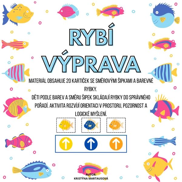 Rybí výprava – skládání podle šipek 🐟 1